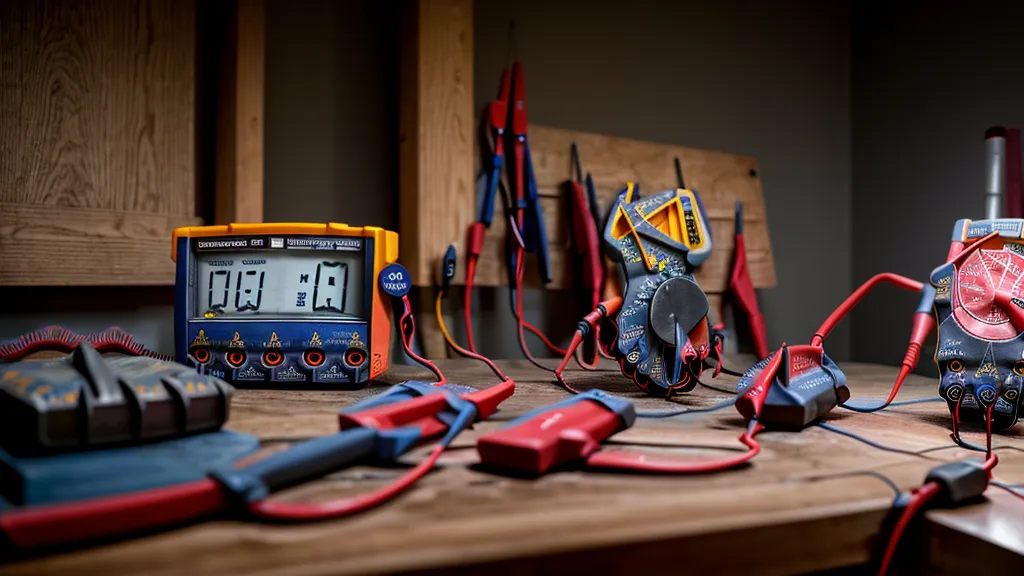 Digital multimeter reading amperage output from a backyard wind turbine after a site assessment move