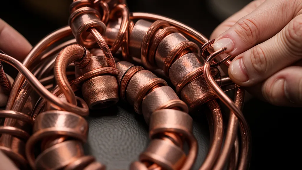 Close-up of hand-wound copper coils and magnets in a DIY generator housing.