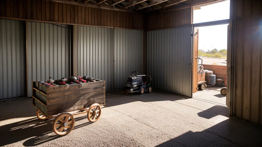 Modular portable DIY solar battery bank on a wooden cart for off-grid living and energy storage