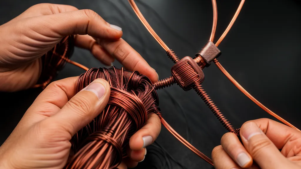 Close-up of a solar wire being inserted into an MC4 metal terminal pin.