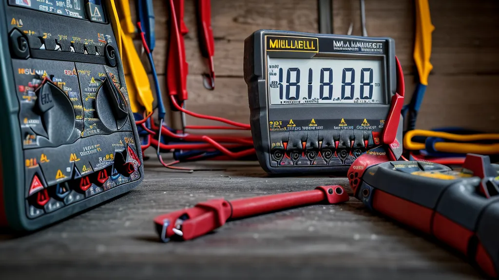 A digital multimeter reading zero volts during an orgone motor experimental wiring test
