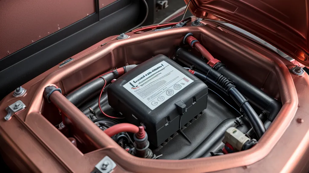 A 12v battery bank and inverter setup in a DIY energy workshop.