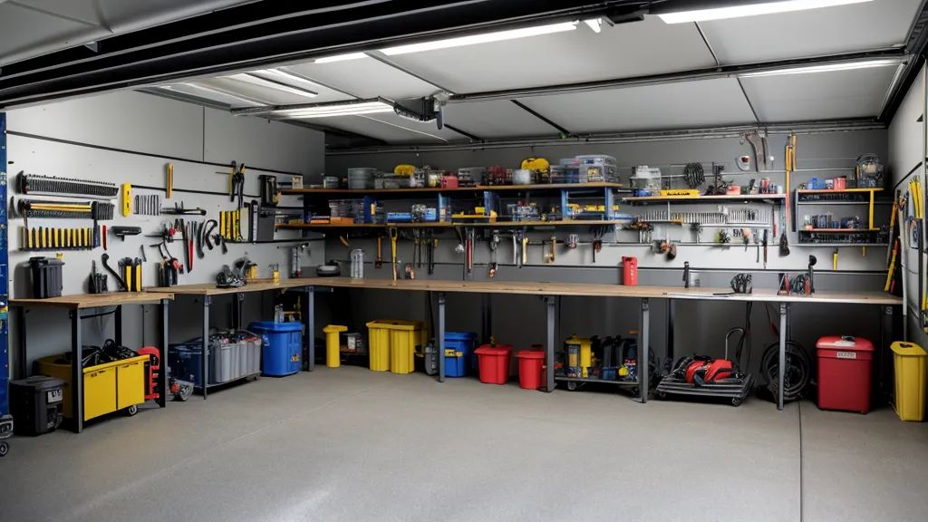A DIY battery bank setup in a garage for home energy storage.