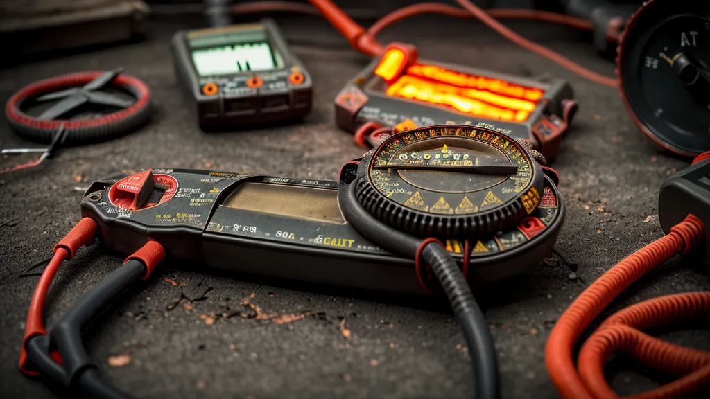 A damaged multimeter showing the results of a DIY wiring mistake.